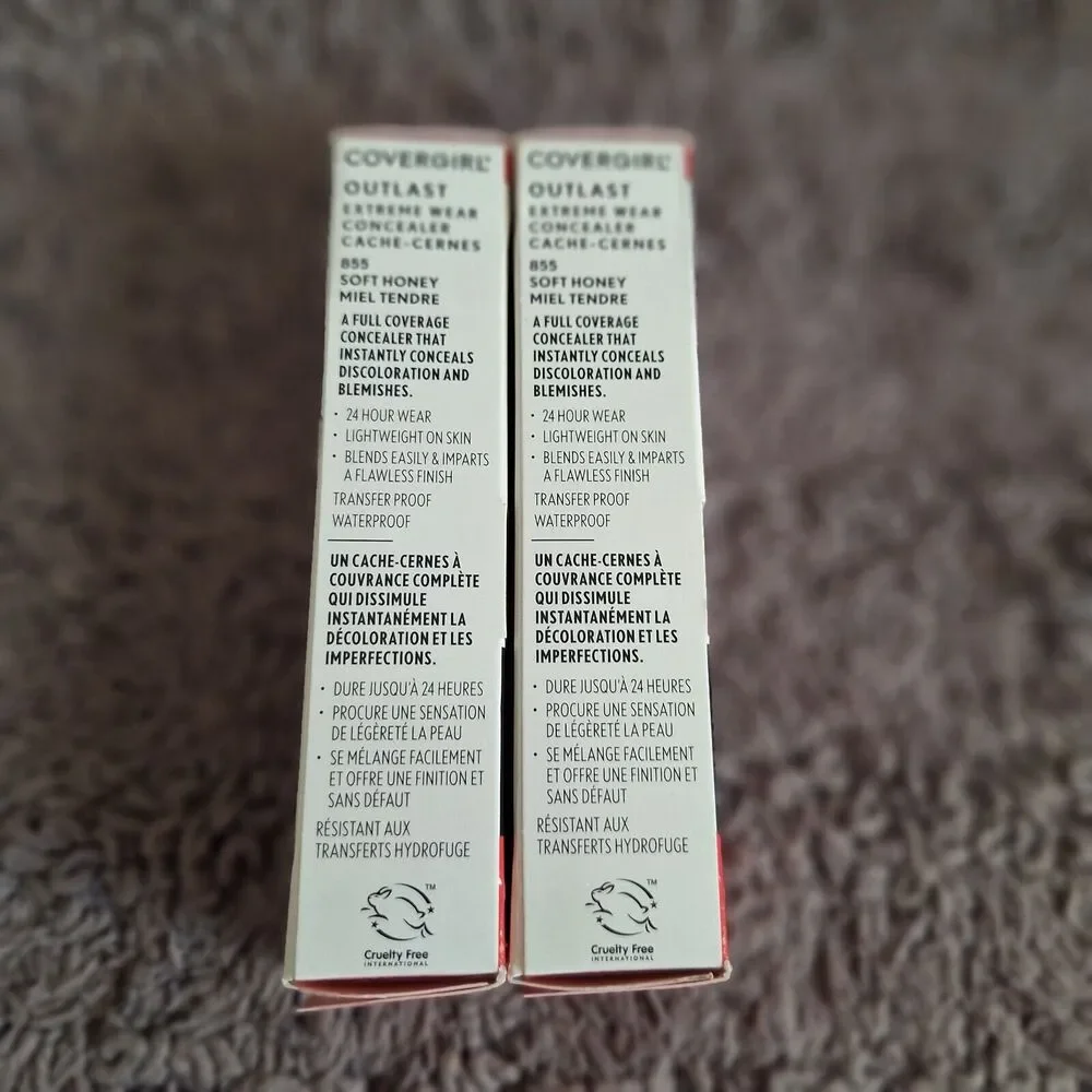 2 Pack COVERGIRL Outlast Extreme Wear‎ Concealer Soft Honey #855 Waterproof